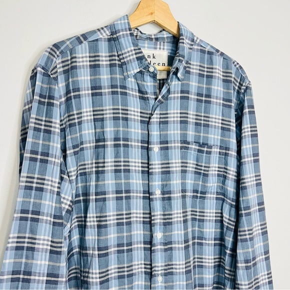 Frank & Eileen Blue Plaid Don button down Shirt size large - Picture 3 of 8